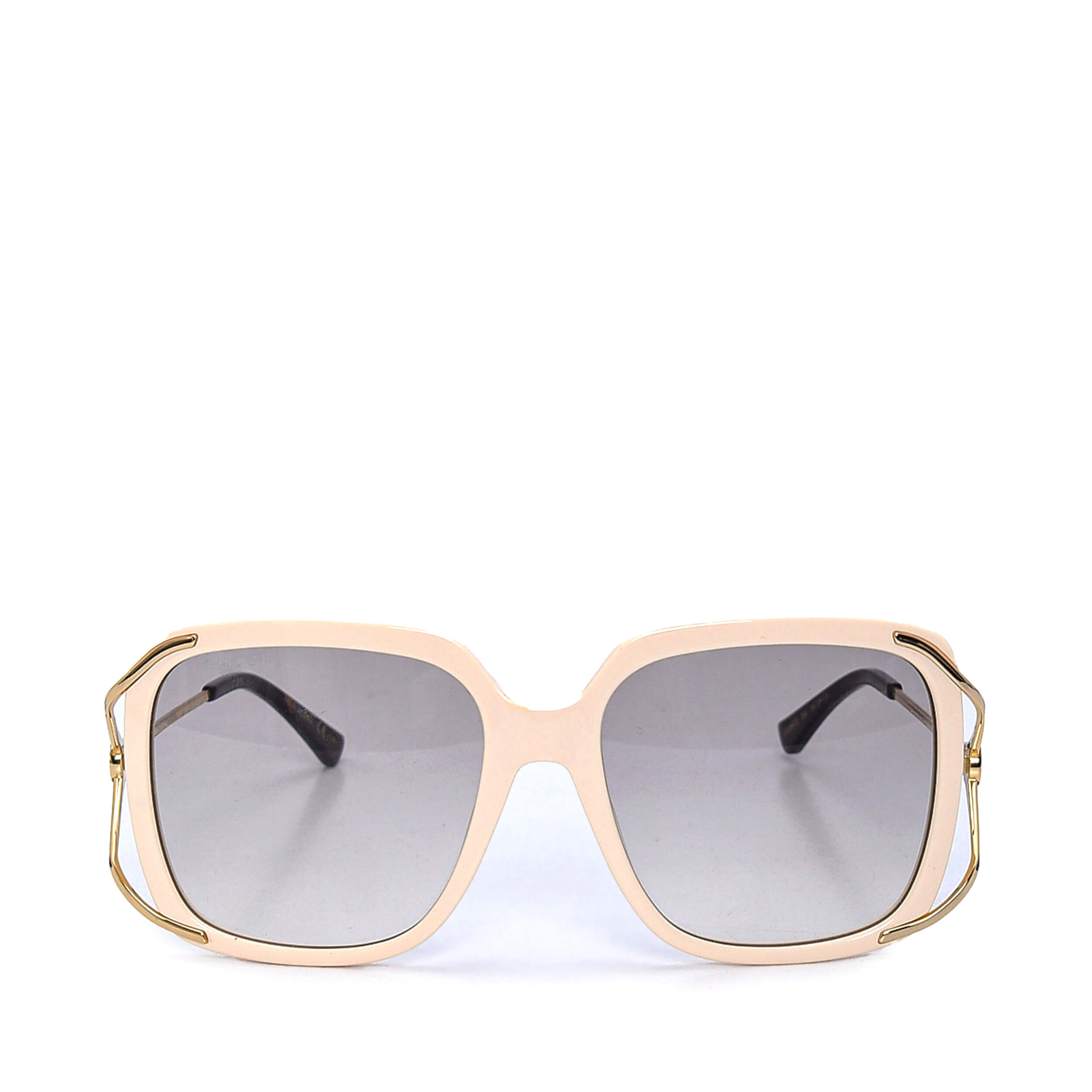 Gucci - White Round Acetate Sunglasses